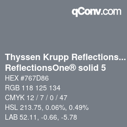 Code couleur: Thyssen Krupp Reflections One - ReflectionsOne® solid 5 | qconv.com