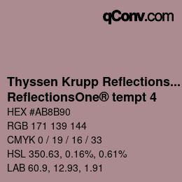 Farbcode: Thyssen Krupp Reflections One - ReflectionsOne® tempt 4 | qconv.com