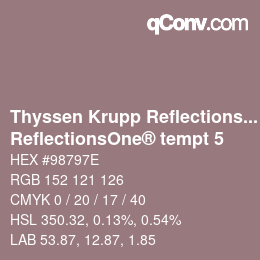 Código de color: Thyssen Krupp Reflections One - ReflectionsOne® tempt 5 | qconv.com