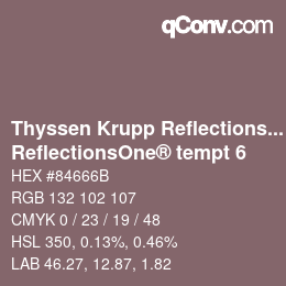 Código de color: Thyssen Krupp Reflections One - ReflectionsOne® tempt 6 | qconv.com