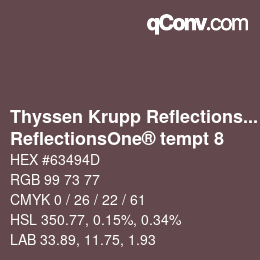 Farbcode: Thyssen Krupp Reflections One - ReflectionsOne® tempt 8 | qconv.com