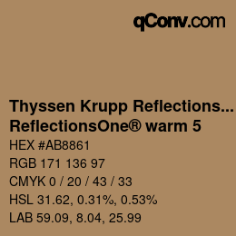 Farbcode: Thyssen Krupp Reflections One - ReflectionsOne® warm 5 | qconv.com