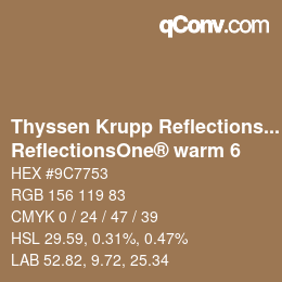 Código de color: Thyssen Krupp Reflections One - ReflectionsOne® warm 6 | qconv.com