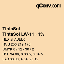 カラーコード: TintaSol - TintaSol LW-11 · 1% | qconv.com