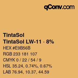 カラーコード: TintaSol - TintaSol LW-11 · 8% | qconv.com