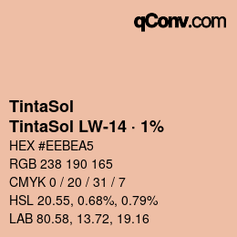 カラーコード: TintaSol - TintaSol LW-14 · 1% | qconv.com