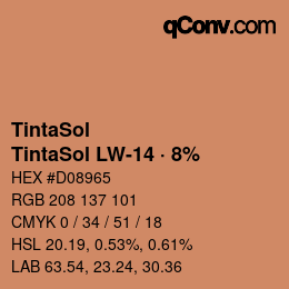 カラーコード: TintaSol - TintaSol LW-14 · 8% | qconv.com