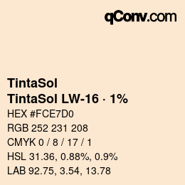 カラーコード: TintaSol - TintaSol LW-16 · 1% | qconv.com