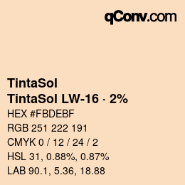 カラーコード: TintaSol - TintaSol LW-16 · 2% | qconv.com