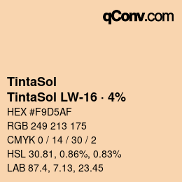 カラーコード: TintaSol - TintaSol LW-16 · 4% | qconv.com