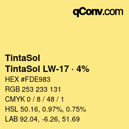 カラーコード: TintaSol - TintaSol LW-17 · 4% | qconv.com