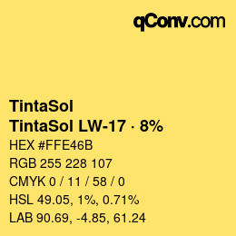 Farbcode: TintaSol - TintaSol LW-17 · 8% | qconv.com