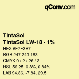 Farbcode: TintaSol - TintaSol LW-18 · 1% | qconv.com