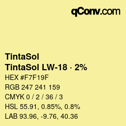 Farbcode: TintaSol - TintaSol LW-18 · 2% | qconv.com