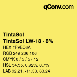 カラーコード: TintaSol - TintaSol LW-18 · 8% | qconv.com