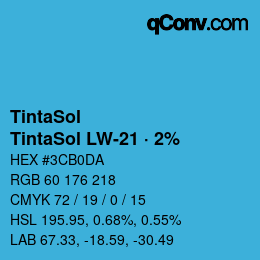 カラーコード: TintaSol - TintaSol LW-21 · 2% | qconv.com