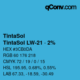 Código de color: TintaSol - TintaSol LW-21 · 2% | qconv.com