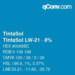 カラーコード: TintaSol - TintaSol LW-21 · 8% | qconv.com