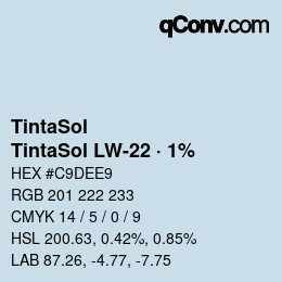 Farbcode: TintaSol - TintaSol LW-22 · 1% | qconv.com