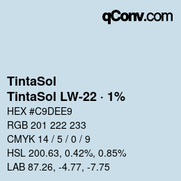 Código de color: TintaSol - TintaSol LW-22 · 1% | qconv.com