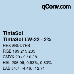 カラーコード: TintaSol - TintaSol LW-22 · 2% | qconv.com