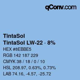 Código de color: TintaSol - TintaSol LW-22 · 8% | qconv.com
