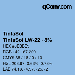 カラーコード: TintaSol - TintaSol LW-22 · 8% | qconv.com