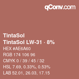 Farbcode: TintaSol - TintaSol LW-31 · 8% | qconv.com