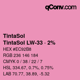 Code couleur: TintaSol - TintaSol LW-33 · 2% | qconv.com