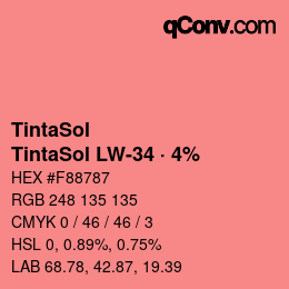 カラーコード: TintaSol - TintaSol LW-34 · 4% | qconv.com