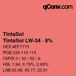 カラーコード: TintaSol - TintaSol LW-34 · 8% | qconv.com