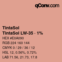 カラーコード: TintaSol - TintaSol LW-35 · 1% | qconv.com