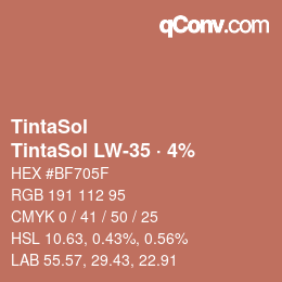 カラーコード: TintaSol - TintaSol LW-35 · 4% | qconv.com