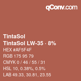 カラーコード: TintaSol - TintaSol LW-35 · 8% | qconv.com