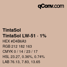 颜色代码: TintaSol - TintaSol LW-51 · 1% | qconv.com