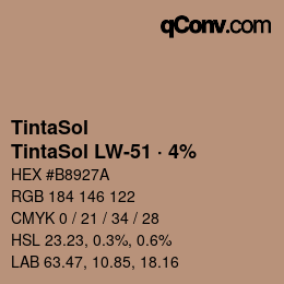 カラーコード: TintaSol - TintaSol LW-51 · 4% | qconv.com