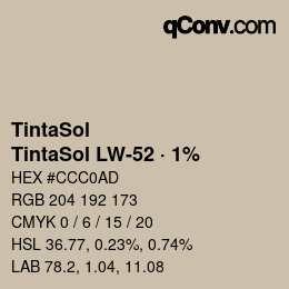 Farbcode: TintaSol - TintaSol LW-52 · 1% | qconv.com