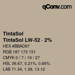 Code couleur: TintaSol - TintaSol LW-52 · 2% | qconv.com