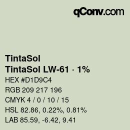 Farbcode: TintaSol - TintaSol LW-61 · 1% | qconv.com