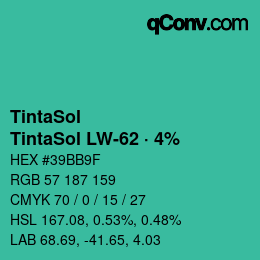 Código de color: TintaSol - TintaSol LW-62 · 4% | qconv.com