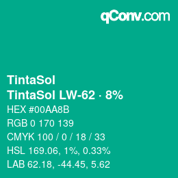 Code couleur: TintaSol - TintaSol LW-62 · 8% | qconv.com