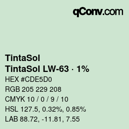 Farbcode: TintaSol - TintaSol LW-63 · 1% | qconv.com