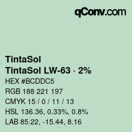 Farbcode: TintaSol - TintaSol LW-63 · 2% | qconv.com