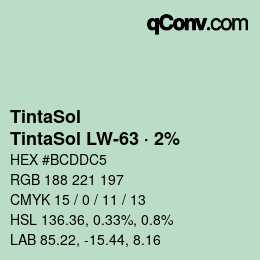 カラーコード: TintaSol - TintaSol LW-63 · 2% | qconv.com