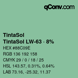 Code couleur: TintaSol - TintaSol LW-63 · 8% | qconv.com