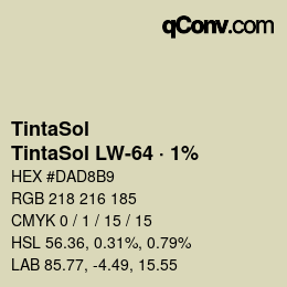 Código de color: TintaSol - TintaSol LW-64 · 1% | qconv.com