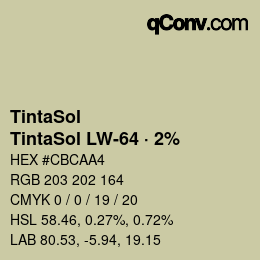 カラーコード: TintaSol - TintaSol LW-64 · 2% | qconv.com