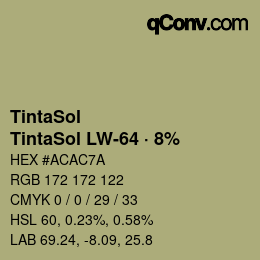 Código de color: TintaSol - TintaSol LW-64 · 8% | qconv.com