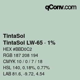 Farbcode: TintaSol - TintaSol LW-65 · 1% | qconv.com