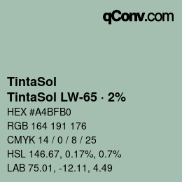 Farbcode: TintaSol - TintaSol LW-65 · 2% | qconv.com